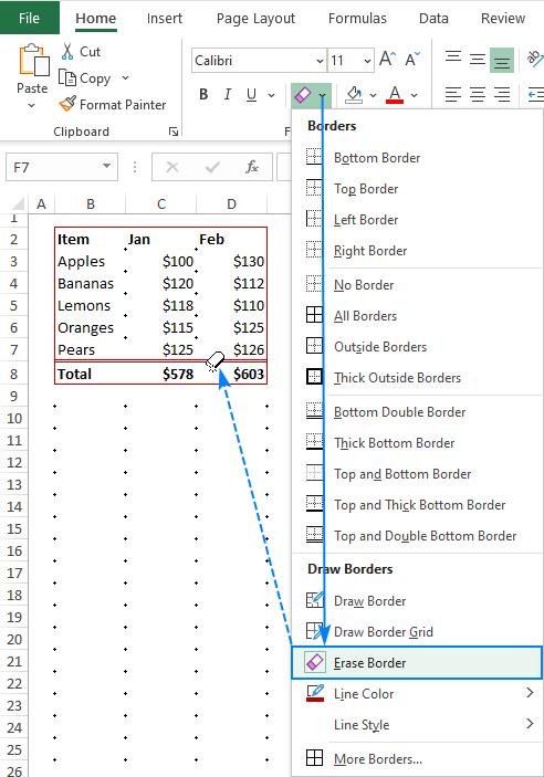 Hướng dẫn các sử dụng và tùy biến đường viền (Border) trong Excel